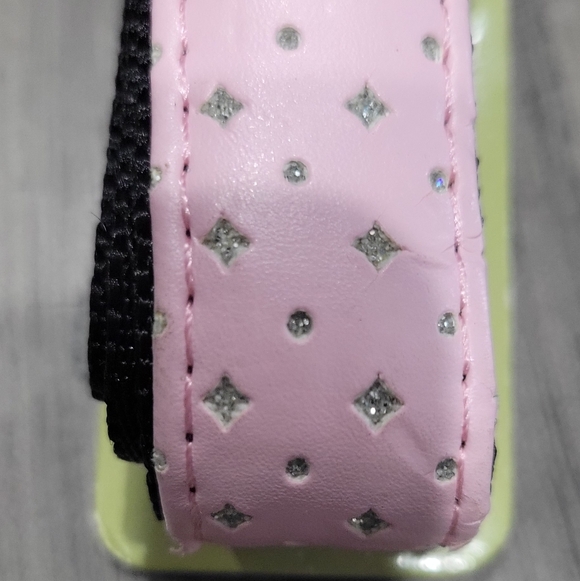 Adjustable Dog Collar in Light Pink with Sparkling Silver Accents - Picture 2 of 4